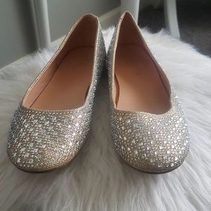 Silver Flats with Rhinestones